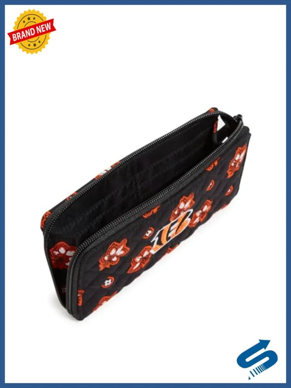 Cotton Zip Wristlet with RFID Protection, 6 Card Slip Pockets